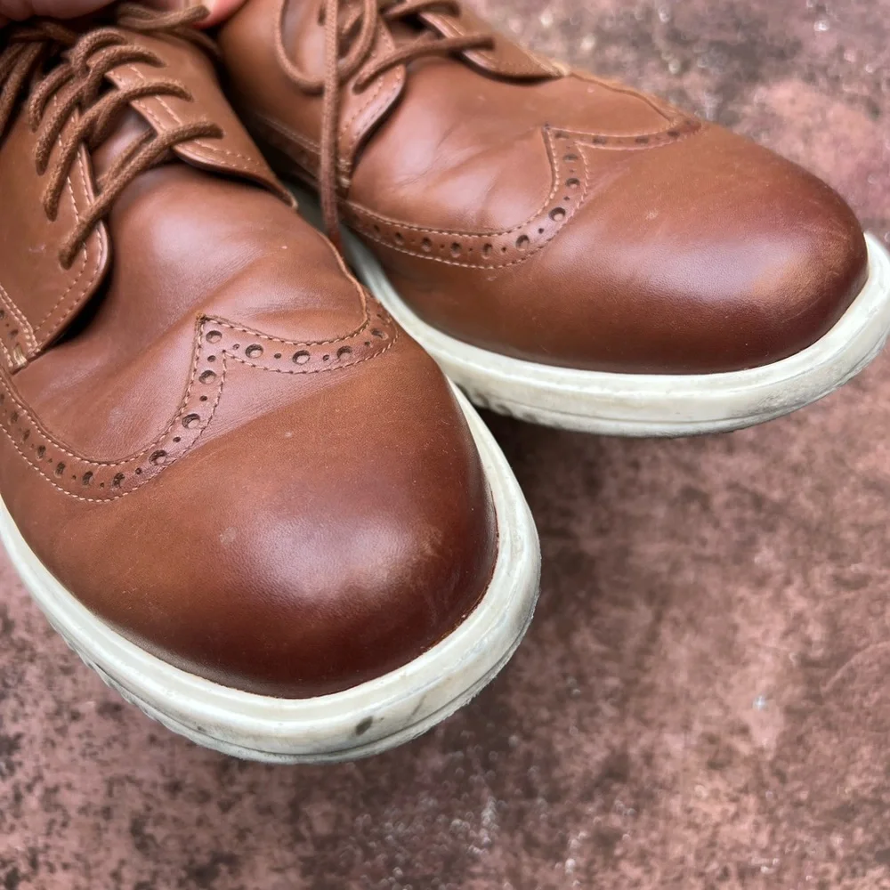 Cole Haan Grand British Tan Brown Leather Shoes Size 11‎